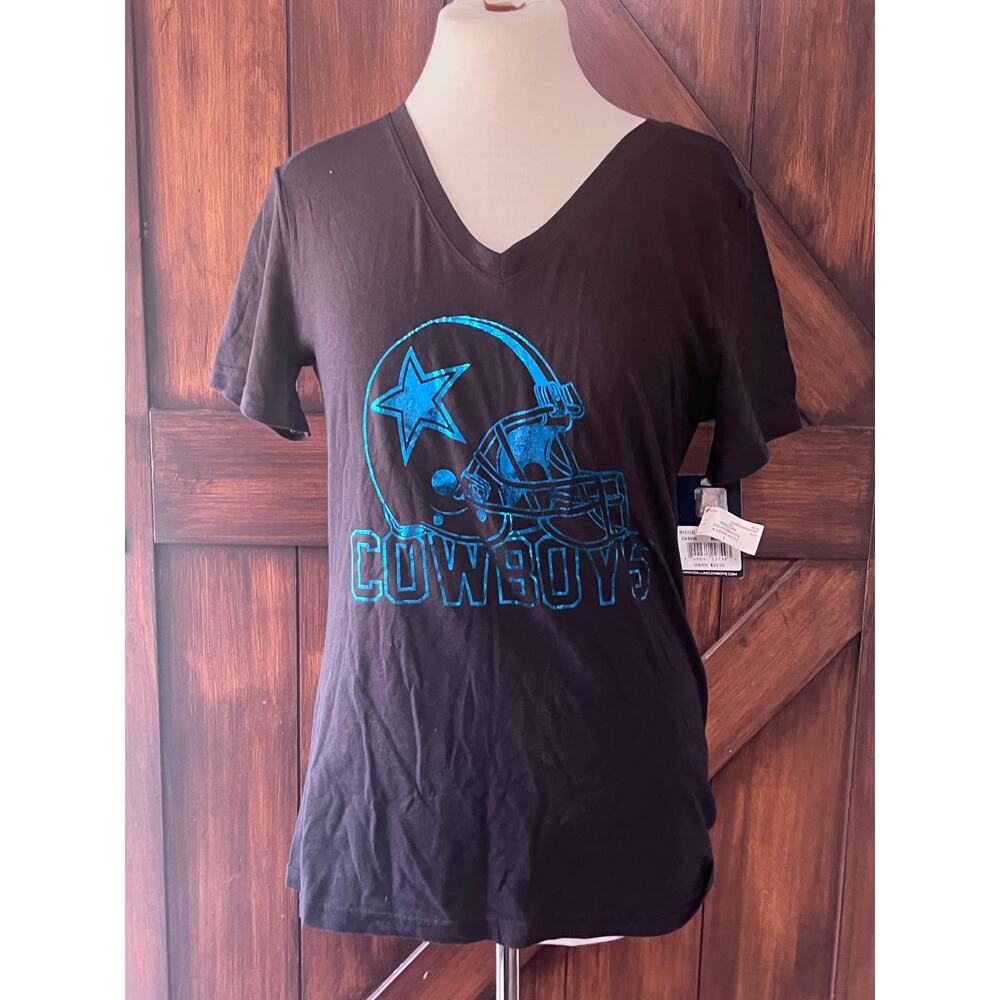 Cowboys Her‎ Style Black NFL Dallas Cowboys Tee shirt Women's L NWT
